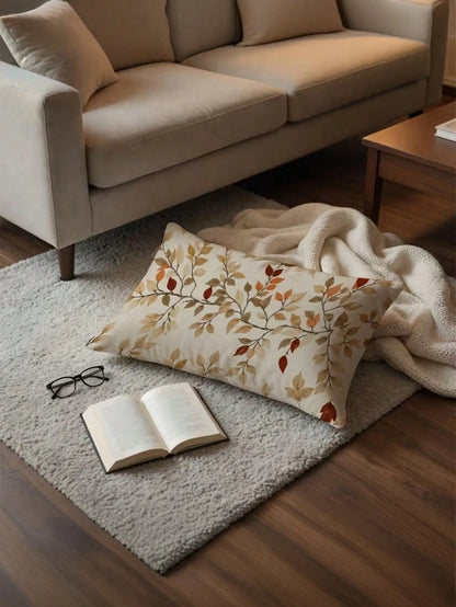 1/2/4Pcs Minimalist Bohemian Autumn Decorative Cushion Covers, Soft Vintage Autumn Leaf Cushion Covers, Printed Rectangular Cushion Covers, Minimalist Vintage Rustic Harvest Season Home Soft Furnishin