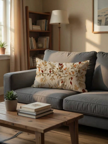 1/2/4Pcs Minimalist Bohemian Autumn Decorative Cushion Covers, Soft Vintage Autumn Leaf Cushion Covers, Printed Rectangular Cushion Covers, Minimalist Vintage Rustic Harvest Season Home Soft Furnishin
