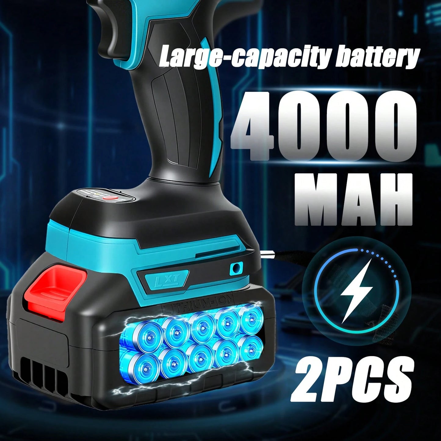 1/2" Cordless Brushless Impact Wrench, 600N.M Max Torque 3200RPM Impact Gun With 2 X 3.0Ah Batteries, Variable Speed Control & LED Work Light, Heavy-Duty Power Tool For Car, Construction, DIY