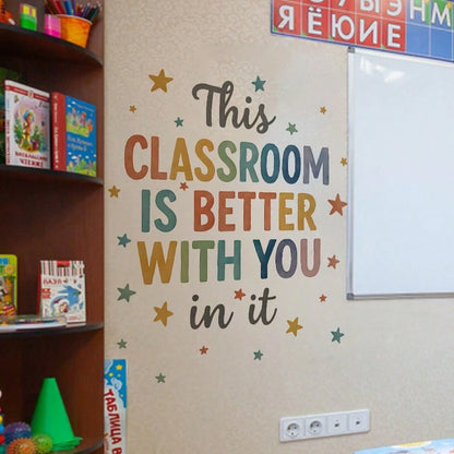 1/2 Sheets Back To School Classroom Wall Decals Kids Room Decor Self Adhesive Inspirational Quote Sticker Wall Art For Kindergarten Home School Decor​