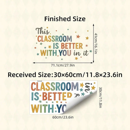 1/2 Sheets Back To School Classroom Wall Decals Kids Room Decor Self Adhesive Inspirational Quote Sticker Wall Art For Kindergarten Home School Decor​