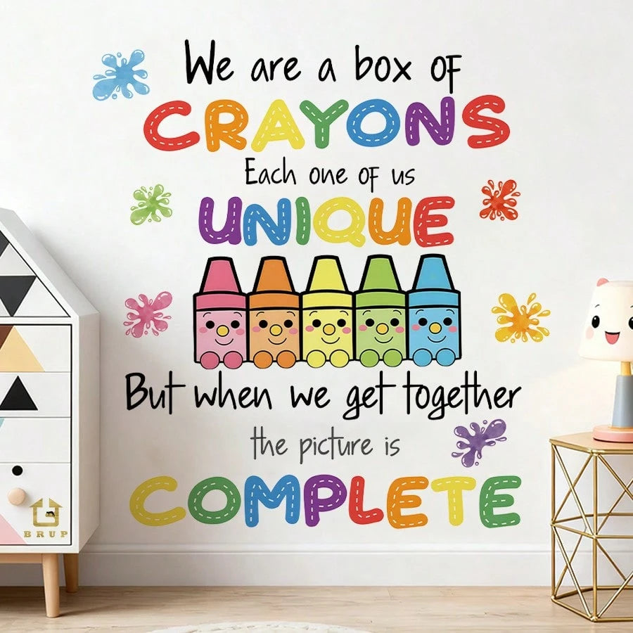 1/2 Sheets Back To School Classroom Wall Decals Kids Room Decor Self Adhesive Inspirational Quote Sticker Wall Art For Kindergarten Home School Decor​