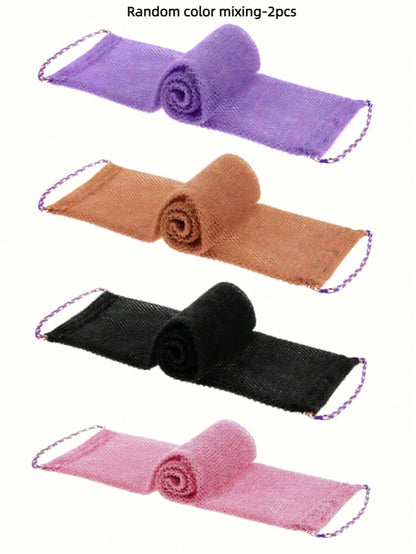 1/2pcs African Style Nylon Exfoliating Bath Sponge, Soft Exfoliating, Scrubbing And Foaming, Bathroom Supplies, Back To School Essential