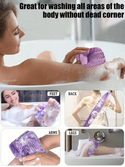 1/2pcs African Style Nylon Exfoliating Bath Sponge, Soft Exfoliating, Scrubbing And Foaming, Bathroom Supplies, Back To School Essential