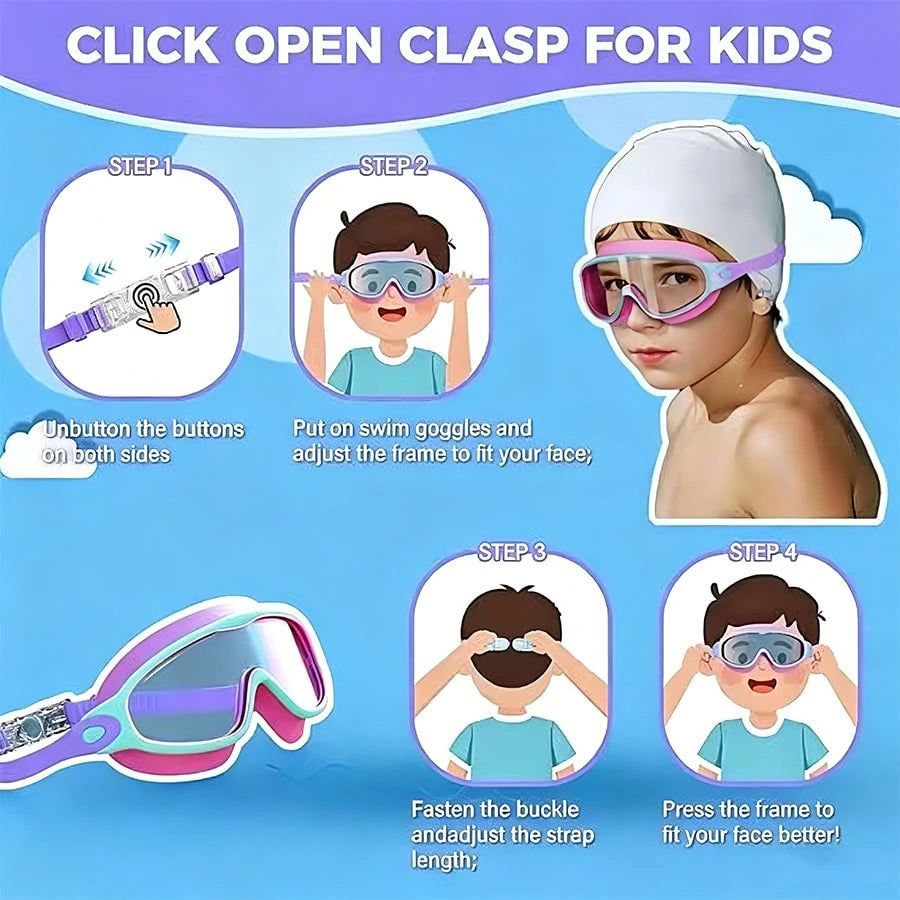 1/2pcs Kids Swimming Goggles, Suitable For Children Aged 3-15, Leak-Proof Function, Anti-Fog Design, Applicable For Swimming Pool And, Back To School