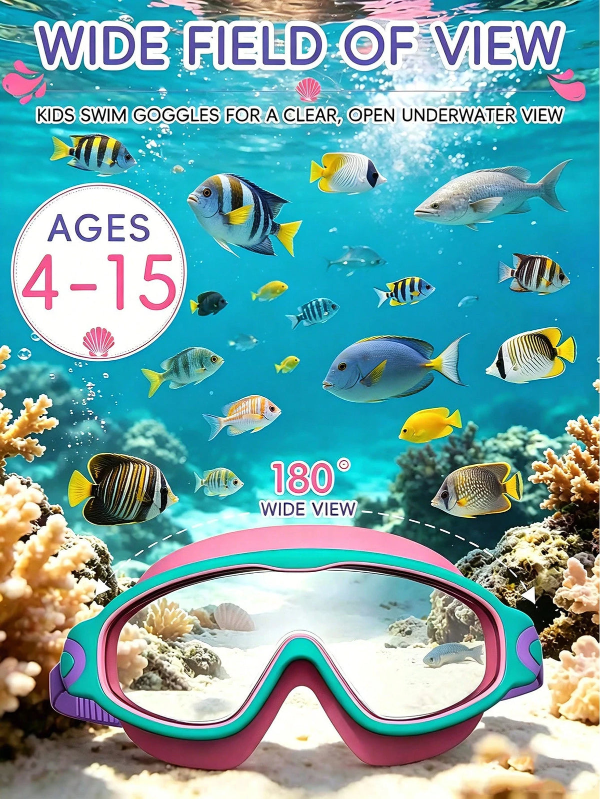 1/2pcs Kids Swimming Goggles, Suitable For Children Aged 3-15, Leak-Proof Function, Anti-Fog Design, Applicable For Swimming Pool And, Back To School