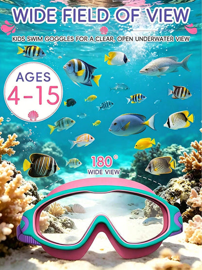 1/2pcs Kids Swimming Goggles, Suitable For Children Aged 3-15, Leak-Proof Function, Anti-Fog Design, Applicable For Swimming Pool And, Back To School