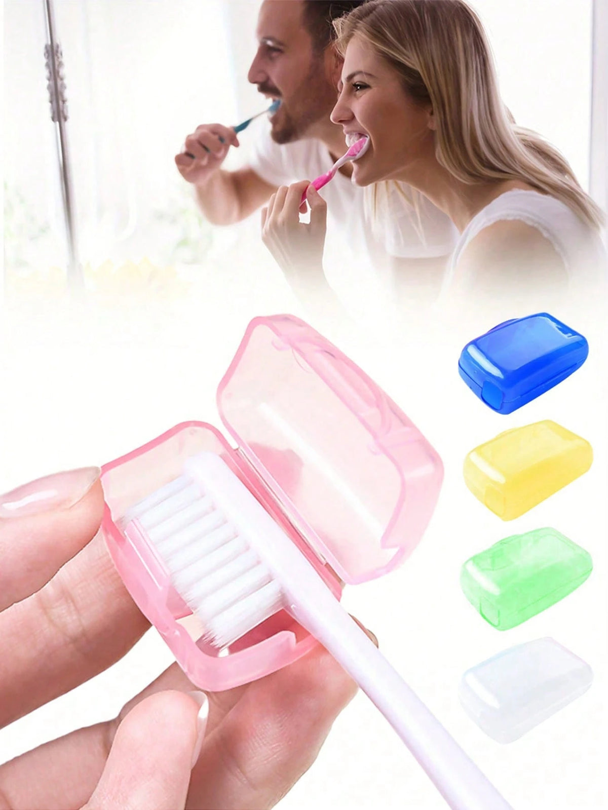 1/2pcs Portable Travel Toothbrush Holder,Anti-Slip Striped Toothbrush Storage Boxes,Toothbrush Cover/Case,University/Camping/Travel Essentials,Summer Travel Accessories,Back To School Supplies,Bathroo