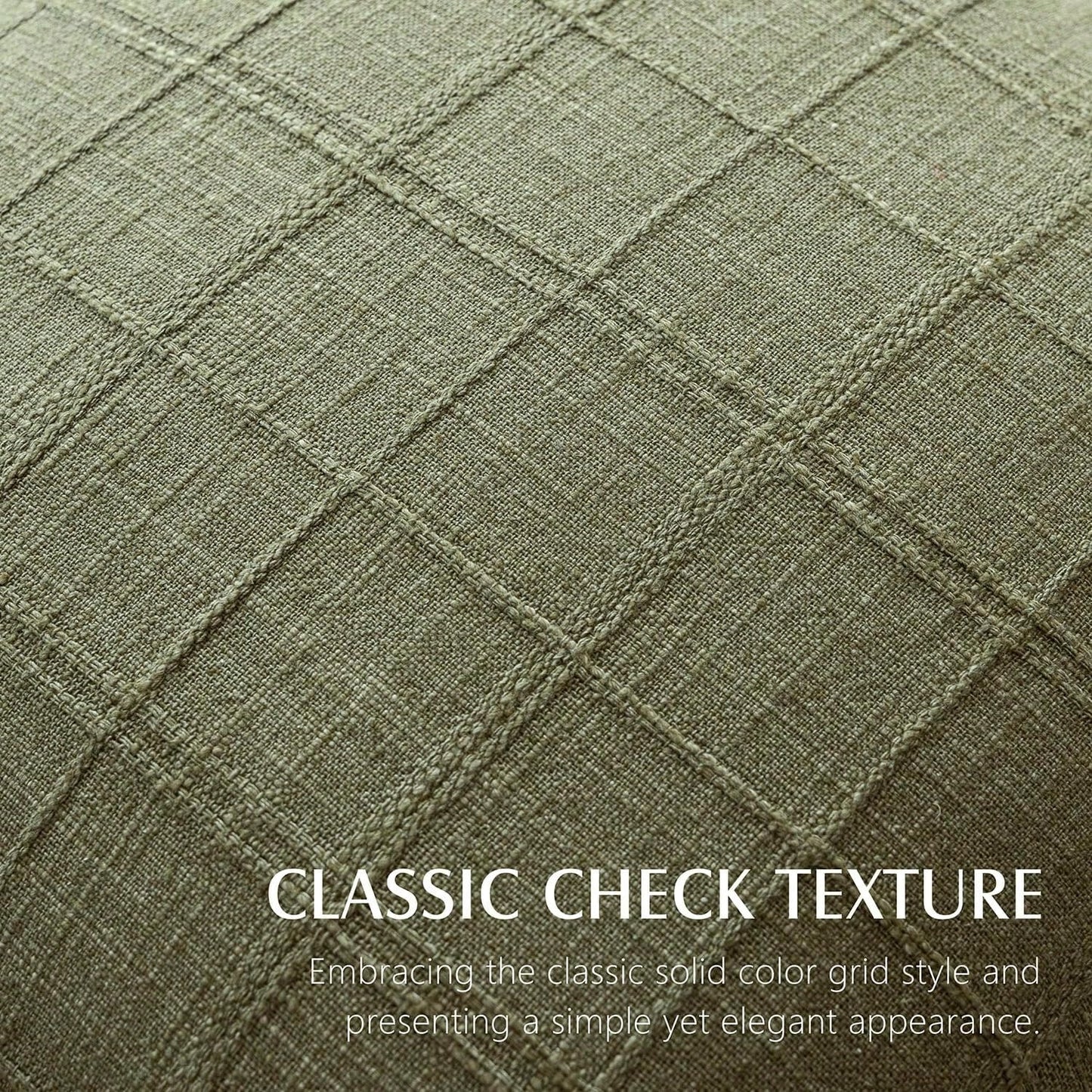 1/2pcs Sage Green (Without Filler) Classic Plaid Throw Pillow Cover, Fashionable Minimalist 3D Grid Style Vintage Texture Cushion Cover, Suitable For Home Sofa, Bedroom, Decor, Gift, Party, All Season