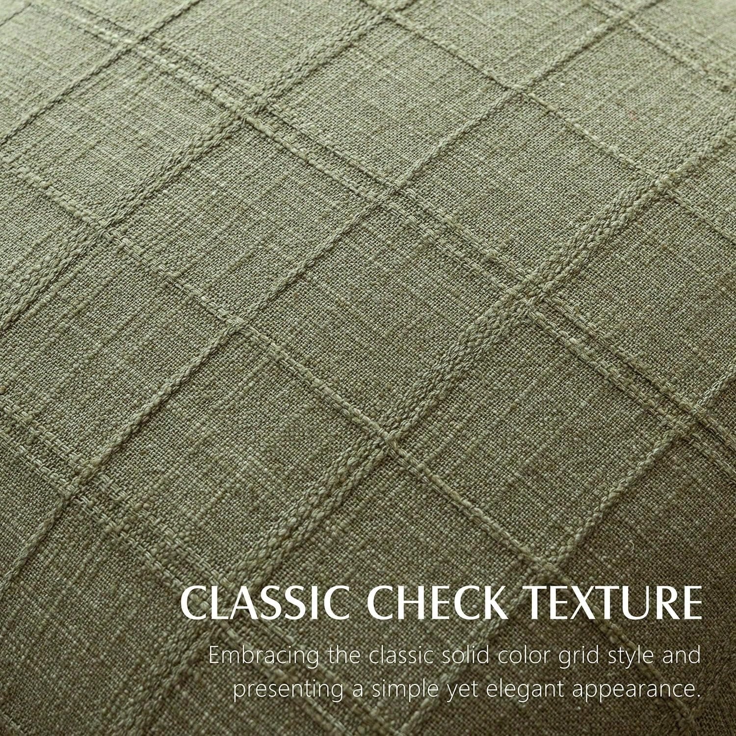 1/2pcs Sage Green (Without Filler) Classic Plaid Throw Pillow Cover, Fashionable Minimalist 3D Grid Style Vintage Texture Cushion Cover, Suitable For Home Sofa, Bedroom, Decor, Gift, Party, All Season