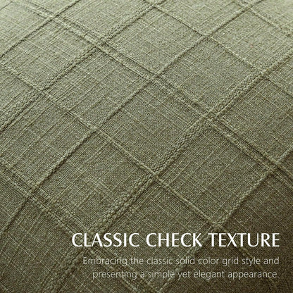 1/2pcs Sage Green (Without Filler) Classic Plaid Throw Pillow Cover, Fashionable Minimalist 3D Grid Style Vintage Texture Cushion Cover, Suitable For Home Sofa, Bedroom, Decor, Gift, Party, All Season