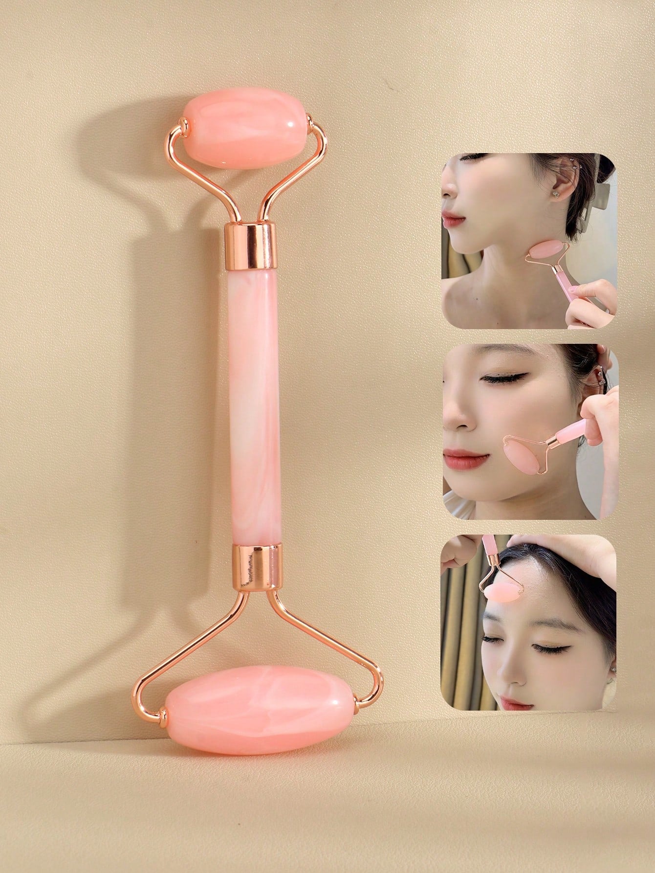 1/2pcs/Set Face Beauty Gua Sha Massage Tools Set, Non-Crystal ABS Resin Material Pink Roller Massage Body Scraper Tool Set, Body Meridian Unblocking Facial Beauty Tools, Suitable For Women, Students