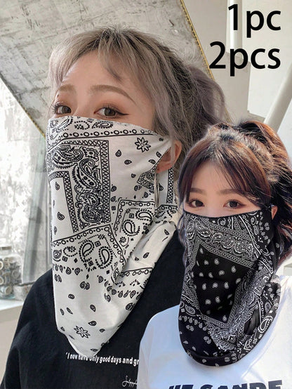 1/2pcs Summer UV Protection Full Coverage Neck Mask, Thin Driving Veil Design, Breathable Headscarf, Suitable For Outdoor Use, Decorative And Sun Protection