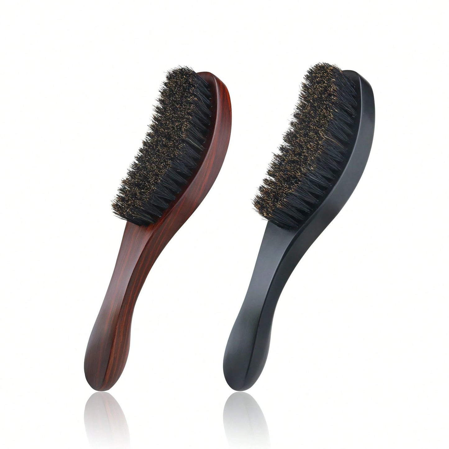 1/2pcs Vintage Textured Wooden Hair Brush, Wavy Curved Brown Wooden Handle, Anti-Static Anti-Hair Loss Comb, Smooth Hair Brush