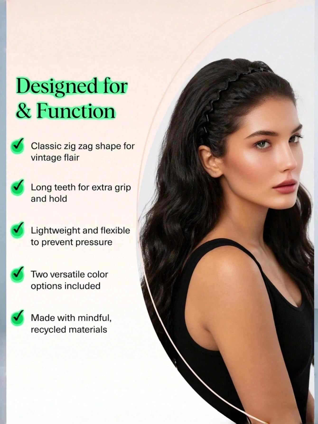 1/2pcs Wavy Non-Slip Headbands, Women's Toothed Comb Hairbands, Tortoise Shell And Black Versatile Hair Accessories, Suitable For Straight And Curly Hair, Elegant Daily Party Headwear, Ideal Mother's