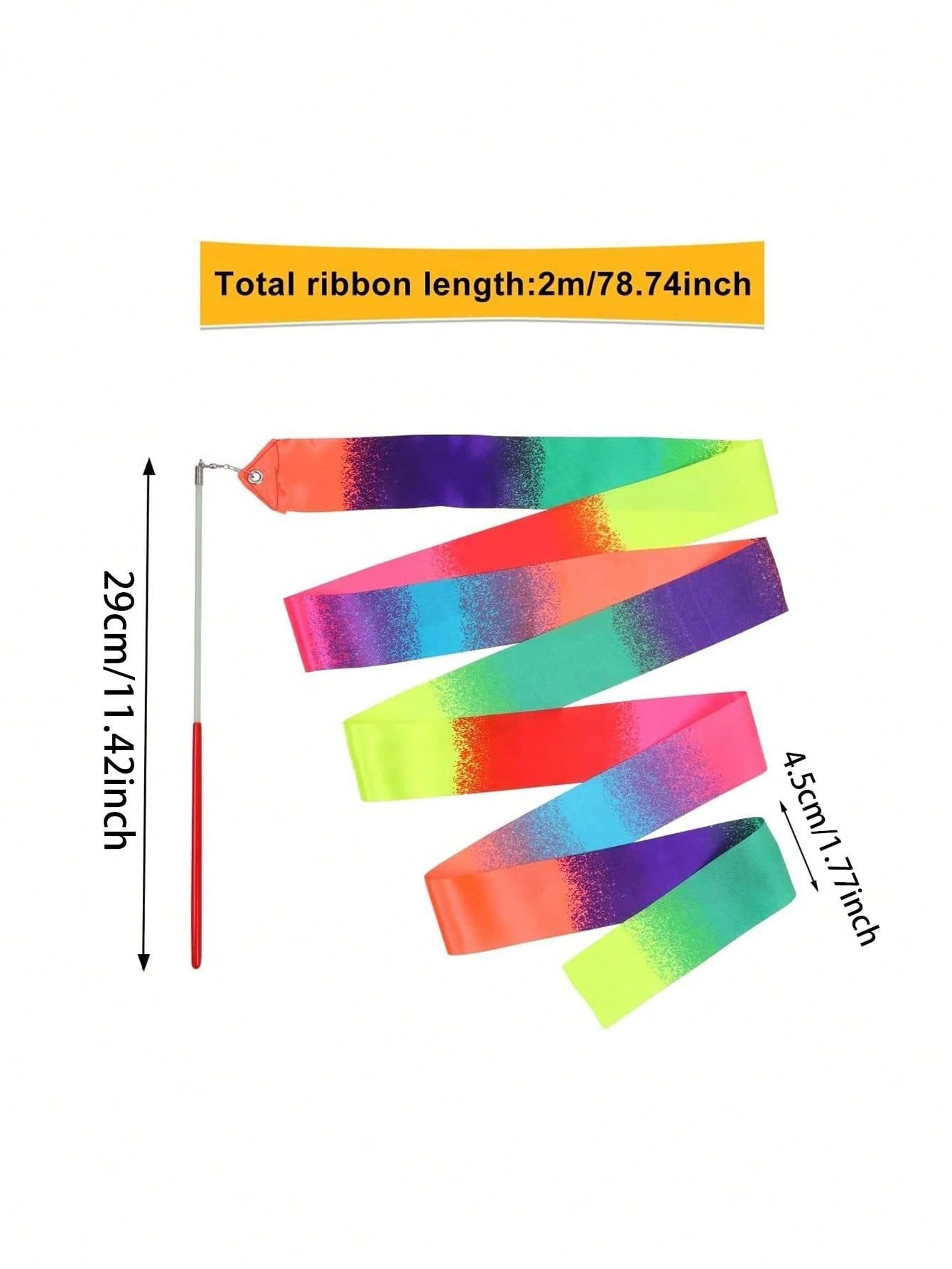 1/3/5 Pcs Gymnastics Ribbon Wands, Beach Outdoor Party Magic Wands And Ribbon Gifts, Shiny Ombre Color Rhythmic Gymnastics Ribbons, Rhythmic Gymnastics Ribbon Gifts Streamers And Rotating Rods, Artist