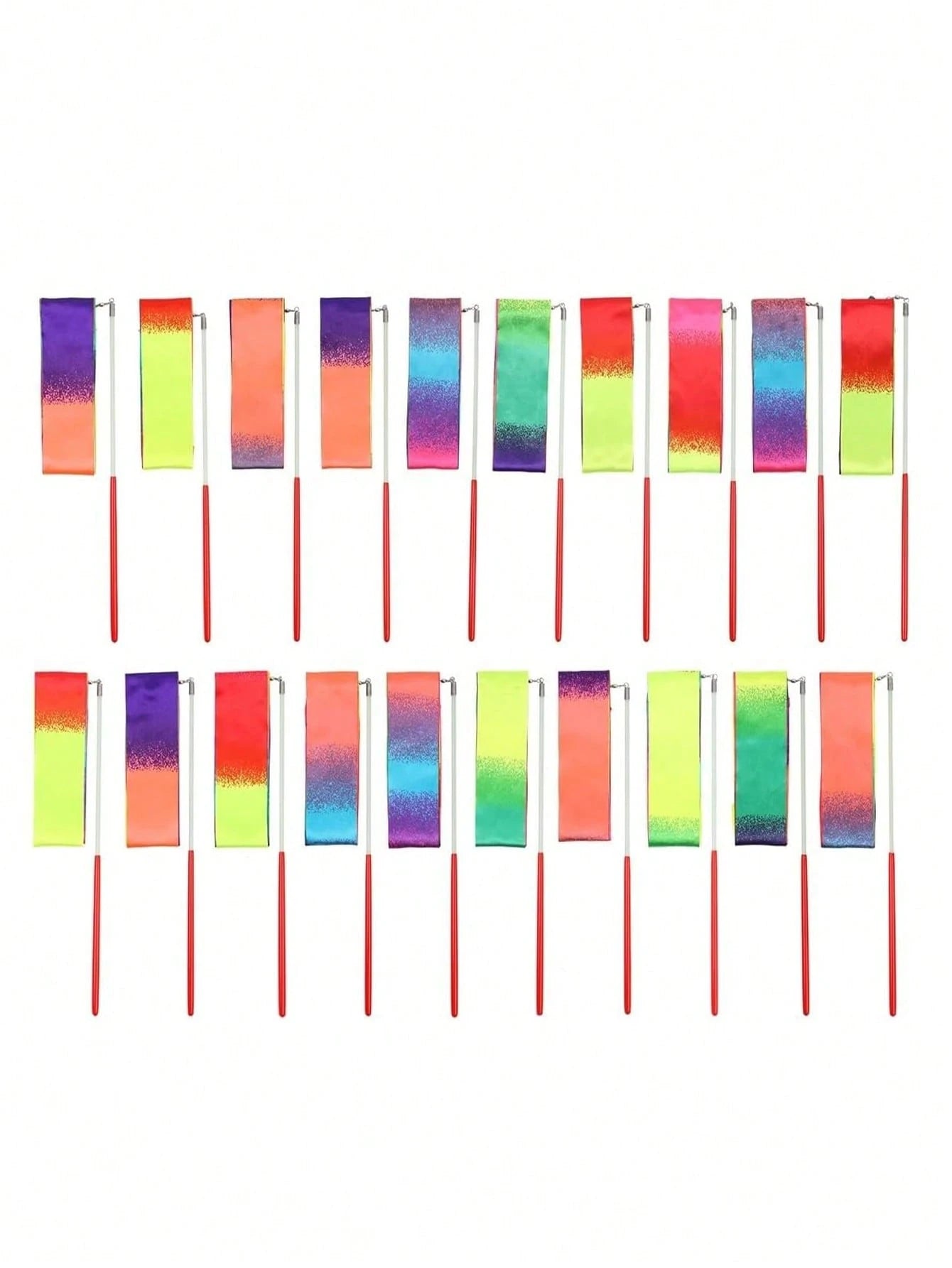1/3/5 Pcs Gymnastics Ribbon Wands, Beach Outdoor Party Magic Wands And Ribbon Gifts, Shiny Ombre Color Rhythmic Gymnastics Ribbons, Rhythmic Gymnastics Ribbon Gifts Streamers And Rotating Rods, Artist