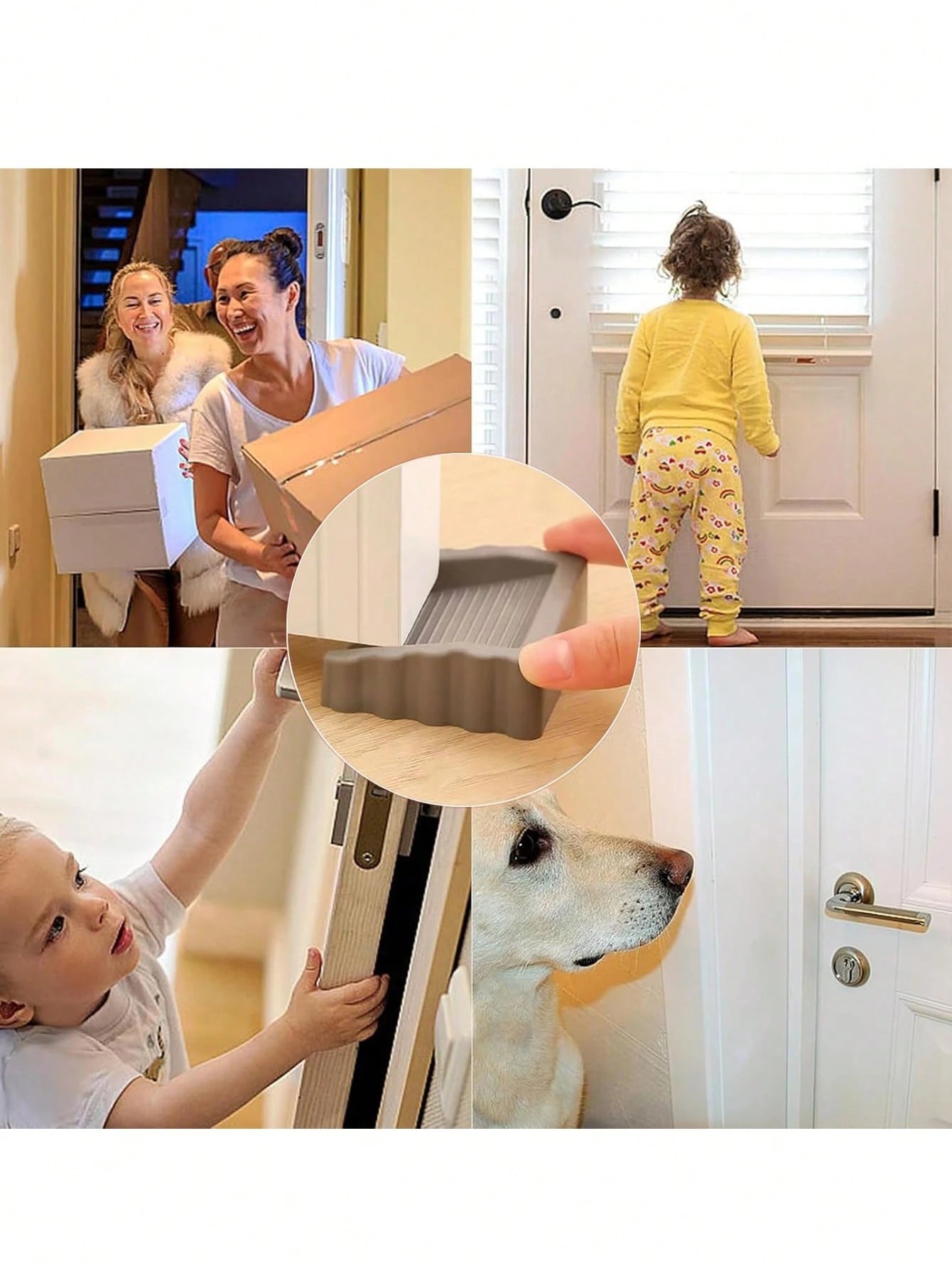 1/3/5pcs Anti-Collision Double-Sided Door Stopper- Windproof Door Wedge, Prevents Finger Injury, Suitable For Home And Office, Housewarming Gift