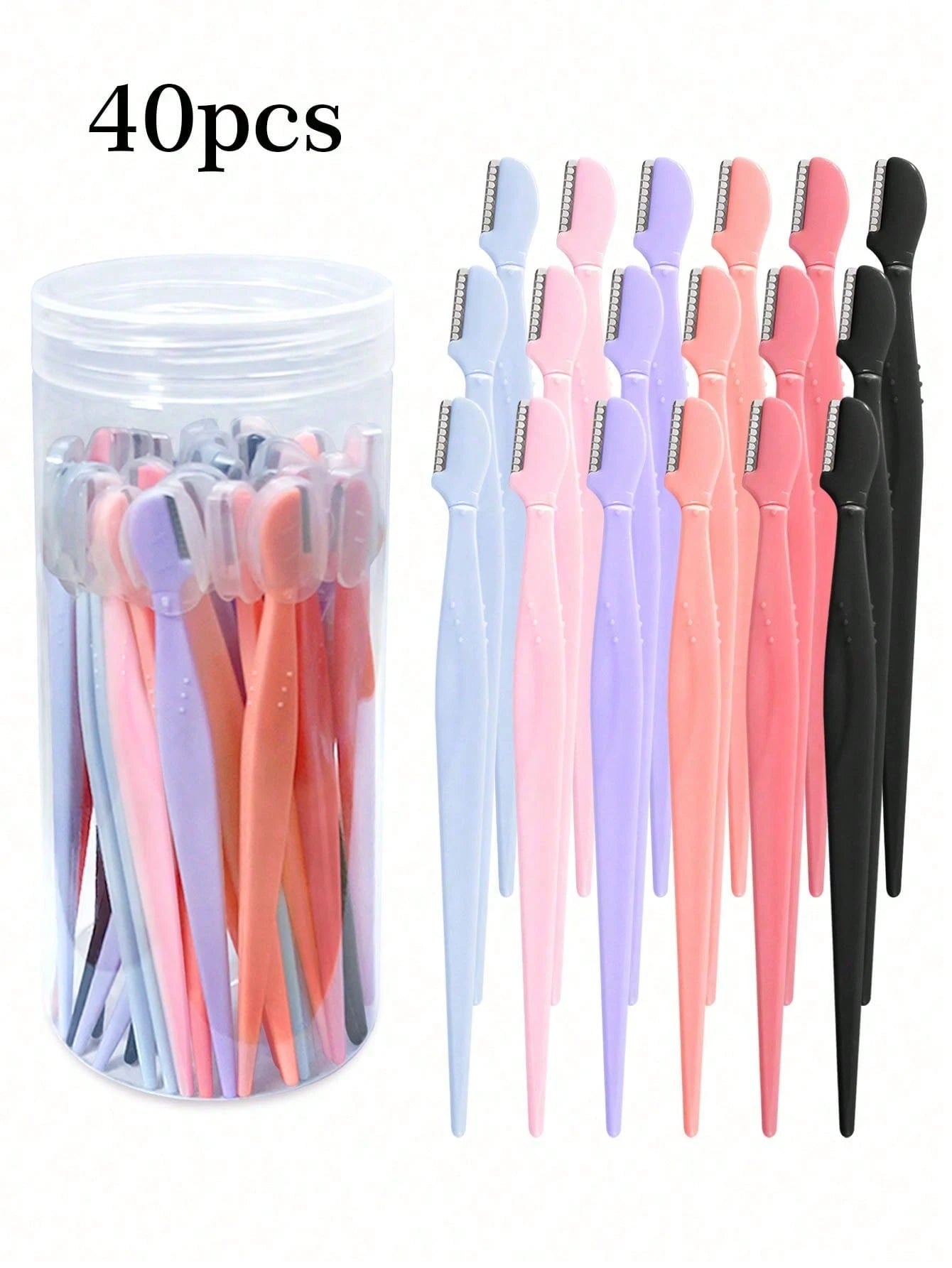 1/3/6/9/12/24/30/40/50pcs Set, Eyebrow Trimmer/Razor, Exfoliating Shaving Tool, Body Hair Removal Trimmer And Facial & Set, Long Handle With Precision Protective Cap, Women's Eyebrow Grooming Tool, Su