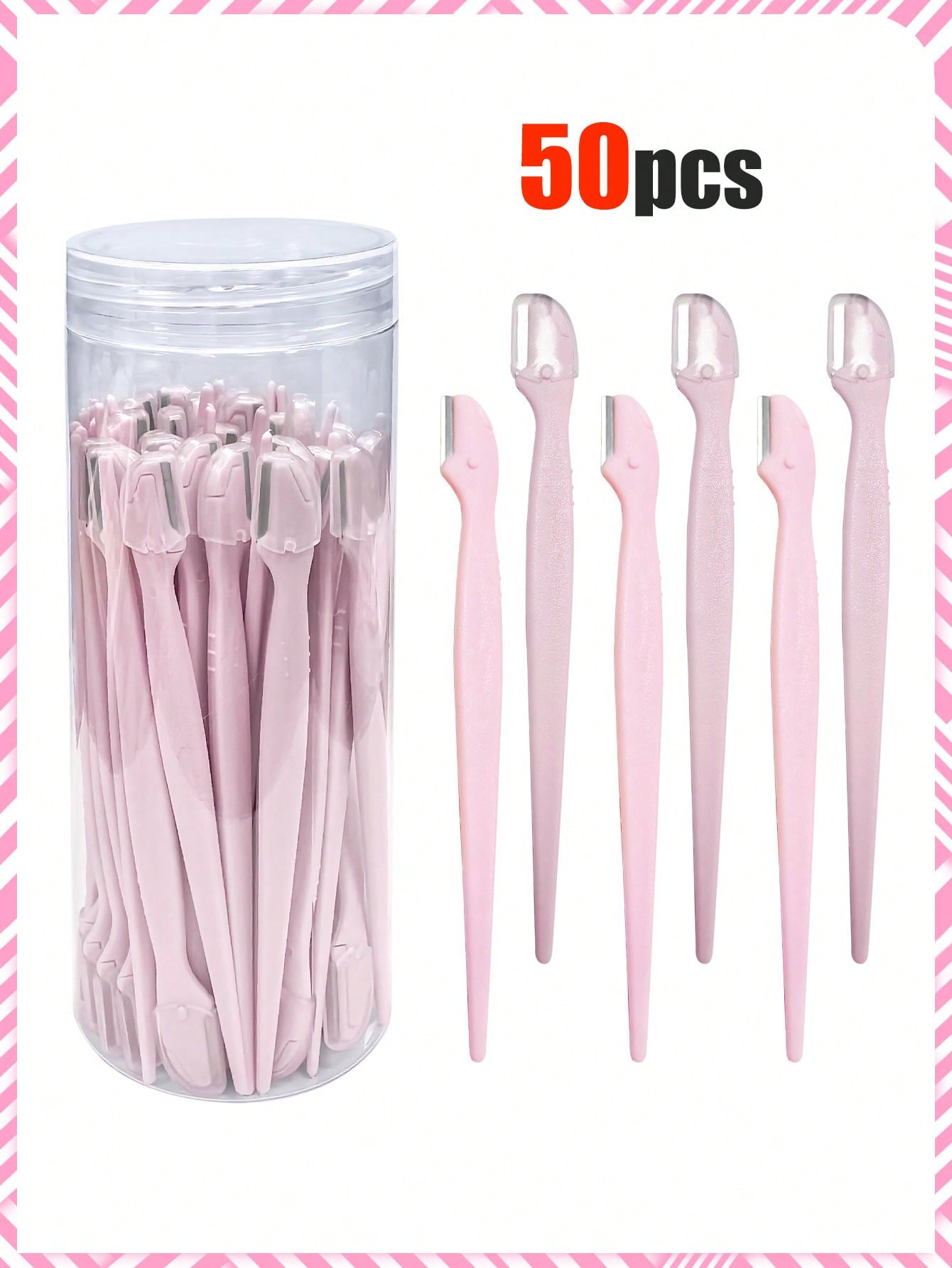 1/3/6/9/12/24/30/40/50pcs Set, Eyebrow Trimmer/Razor, Exfoliating Shaving Tool, Body Hair Removal Trimmer And Facial & Set, Long Handle With Precision Protective Cap, Women's Eyebrow Grooming Tool, Su