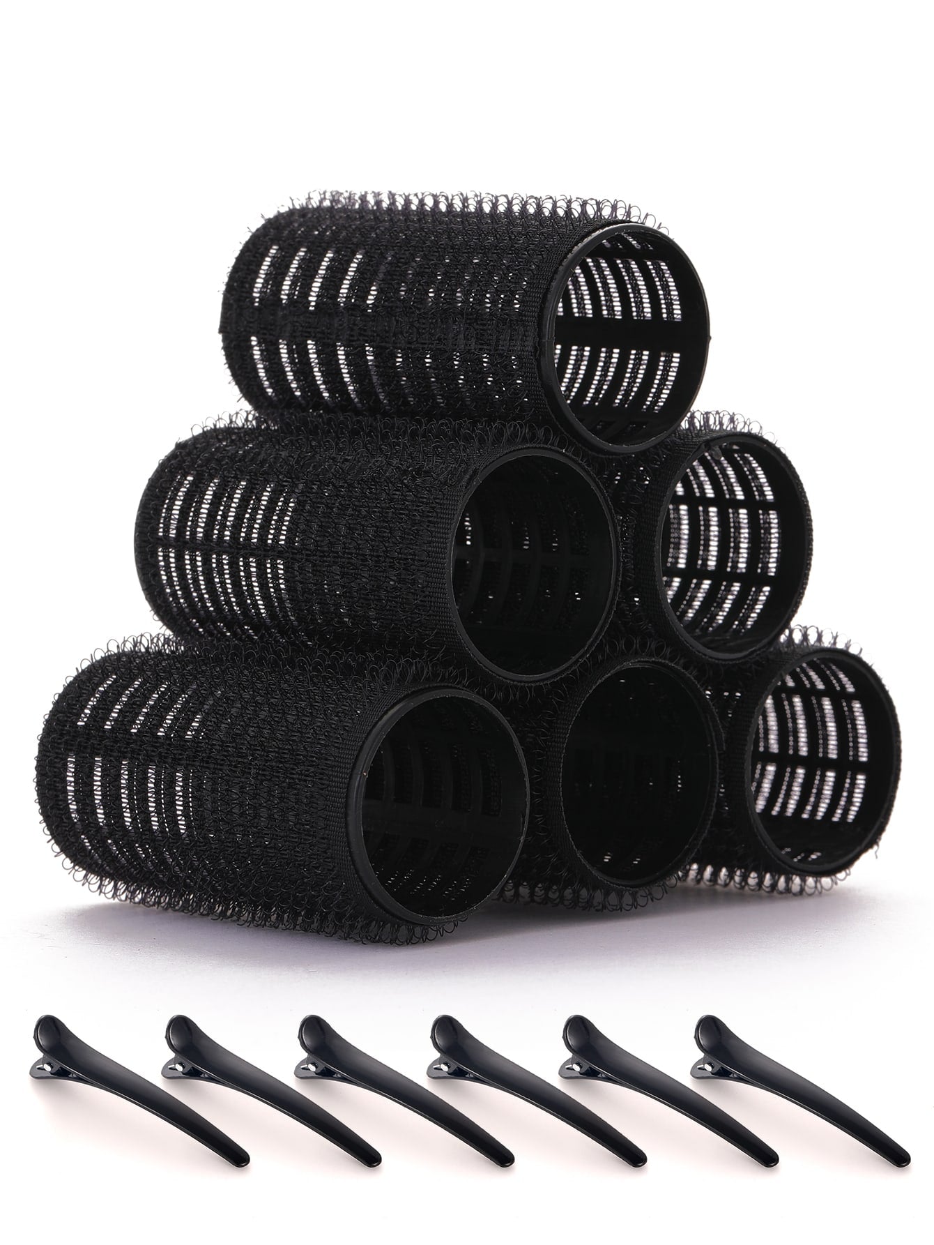 1.37 Inch 12pcs Self-Adhesive Hair Roller Set, Includes 6 Hair Rollers And 6 Clips, Salon-Grade Hair Rollers, Suitable For DIY Hair Styling, No Heat Required