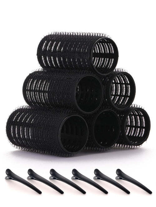 1.37 Inch 12pcs Self-Adhesive Hair Roller Set, Includes 6 Hair Rollers And 6 Clips, Salon-Grade Hair Rollers, Suitable For DIY Hair Styling, No Heat Required