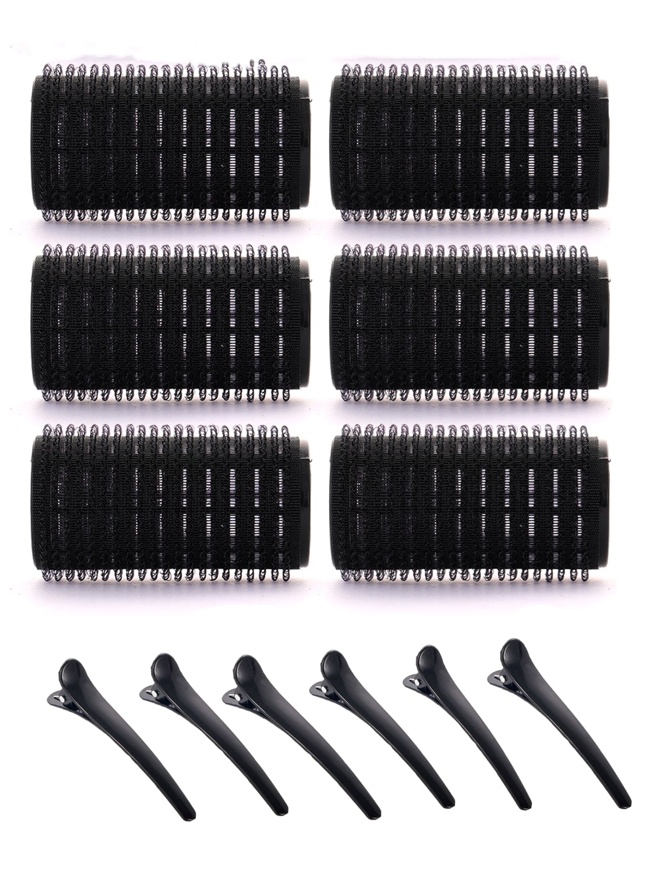 1.37 Inch 12pcs Self-Adhesive Hair Roller Set, Includes 6 Hair Rollers And 6 Clips, Salon-Grade Hair Rollers, Suitable For DIY Hair Styling, No Heat Required