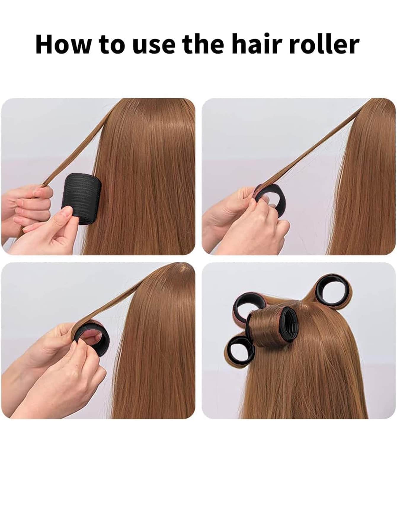 1.37 Inch 12pcs Self-Adhesive Hair Roller Set, Includes 6 Hair Rollers And 6 Clips, Salon-Grade Hair Rollers, Suitable For DIY Hair Styling, No Heat Required