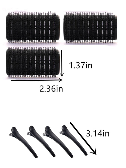 1.37 Inch 12pcs Self-Adhesive Hair Roller Set, Includes 6 Hair Rollers And 6 Clips, Salon-Grade Hair Rollers, Suitable For DIY Hair Styling, No Heat Required