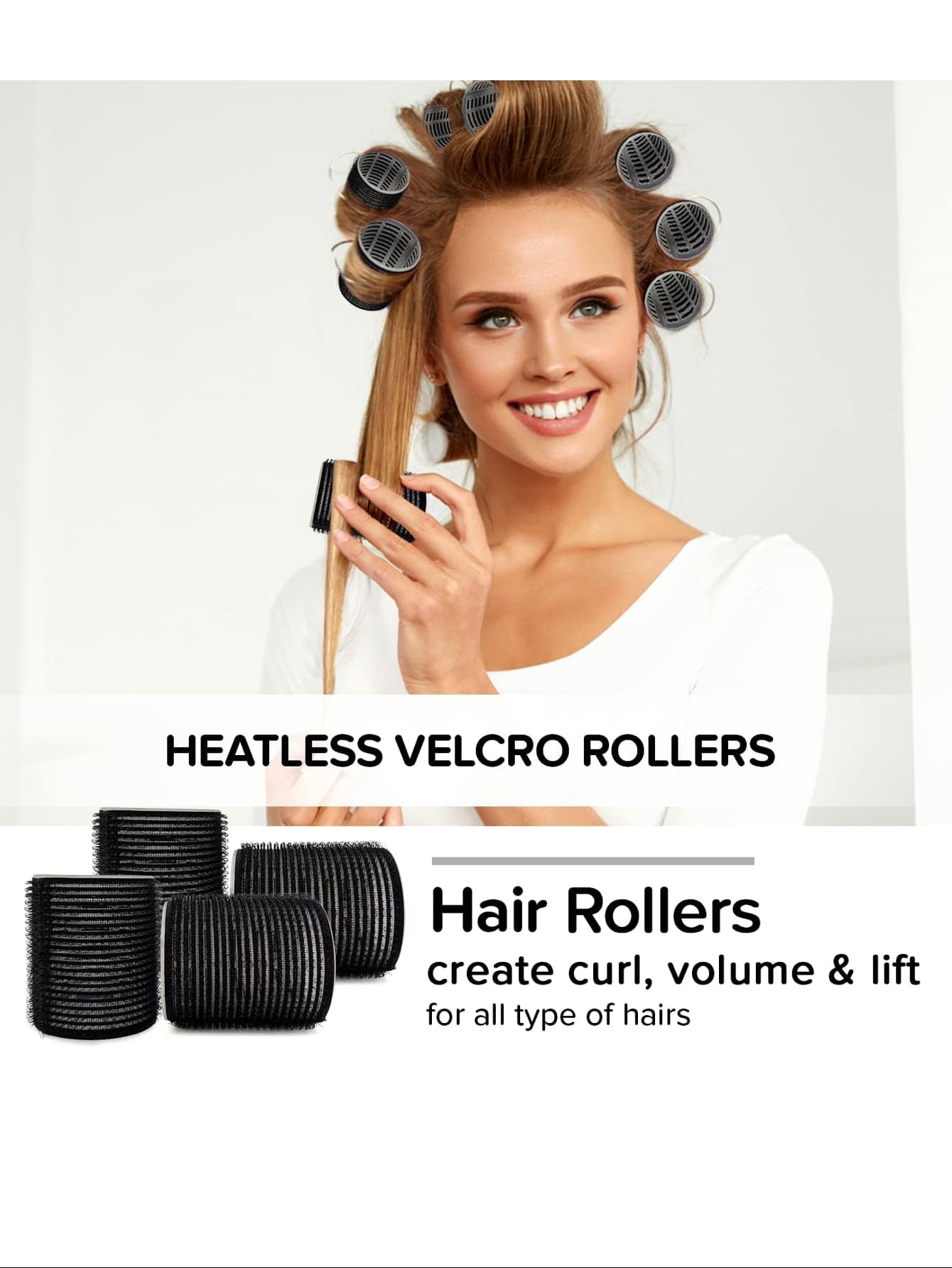 1.37 Inch 12pcs Self-Adhesive Hair Roller Set, Includes 6 Hair Rollers And 6 Clips, Salon-Grade Hair Rollers, Suitable For DIY Hair Styling, No Heat Required