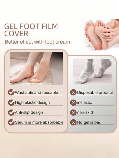 1-3pairs Silicone Moisturizing Foot Socks, Effective Foot Care, Prevent Cracked Heels, Remove Dead Skin, Elastic Foot Socks, All-Day Moisture Locking, Prevent Dryness, Odorless, Easy To Wear And Remov