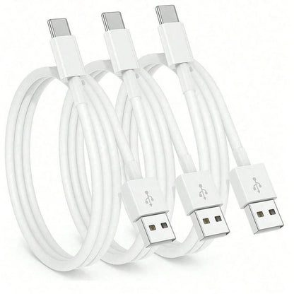 1-3pcs USB A To USB C Fast Charging Cable, 3ft/6ft Length Car Charger Type-C Cord, Compatible With IPhone 17/16/15 Pro/Pro Max/Plus, Galaxy S25/S24/S23/S22/S21/S20/S10/A55/A54 Flip Phones