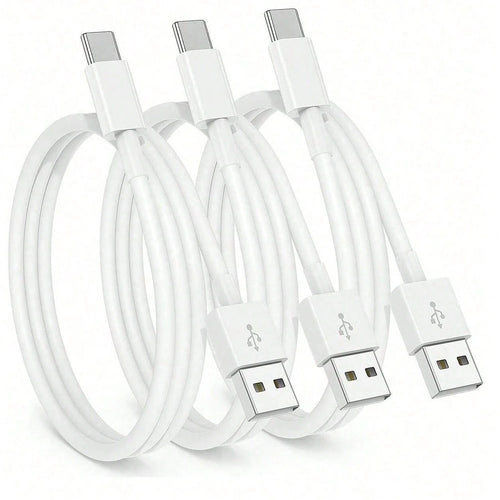 1-3pcs USB A To USB C Fast Charging Cable, 3ft/6ft Length Car Charger Type-C Cord, Compatible With IPhone 17/16/15 Pro/Pro Max/Plus, Galaxy S25/S24/S23/S22/S21/S20/S10/A55/A54 Flip Phones