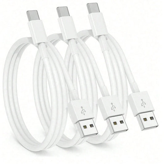 1-3pcs USB A To USB C Fast Charging Cable, 3ft/6ft Length Car Charger Type-C Cord, Compatible With IPhone 17/16/15 Pro/Pro Max/Plus, Galaxy S25/S24/S23/S22/S21/S20/S10/A55/A54 Flip Phones