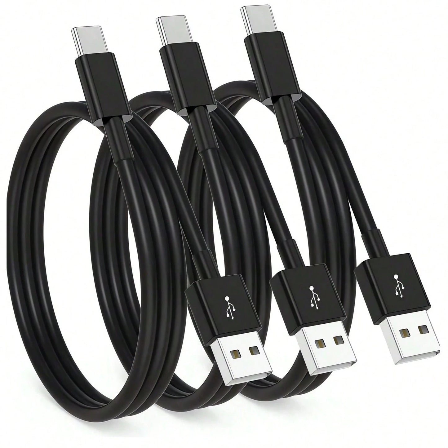 1-3pcs USB A To USB C Fast Charging Cable, 3ft/6ft Length Car Charger Type-C Cord, Compatible With IPhone 17/16/15 Pro/Pro Max/Plus, Galaxy S25/S24/S23/S22/S21/S20/S10/A55/A54 Flip Phones