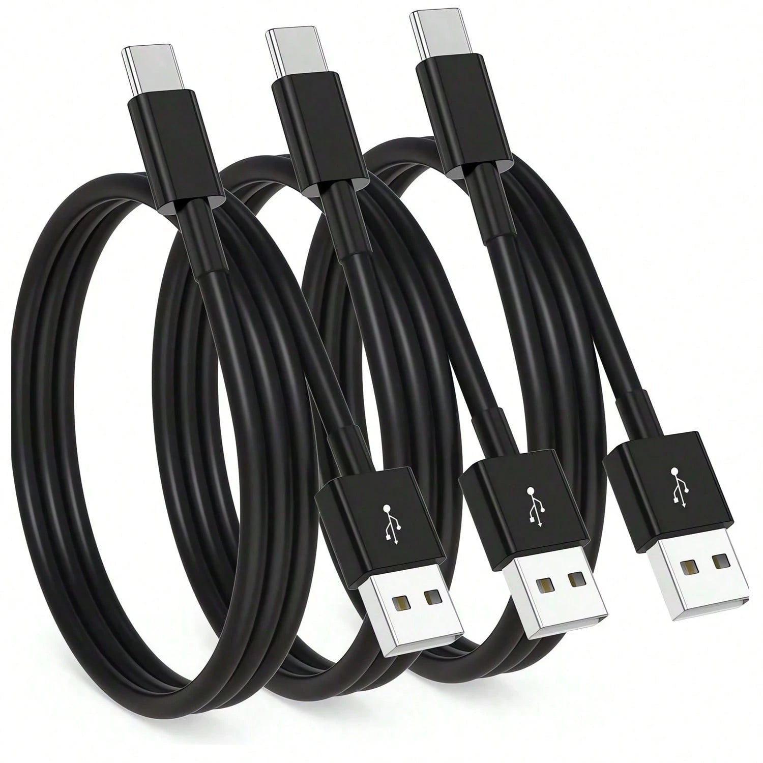 1-3pcs USB A To USB C Fast Charging Cable, 3ft/6ft Length Car Charger Type-C Cord, Compatible With IPhone 17/16/15 Pro/Pro Max/Plus, Galaxy S25/S24/S23/S22/S21/S20/S10/A55/A54 Flip Phones