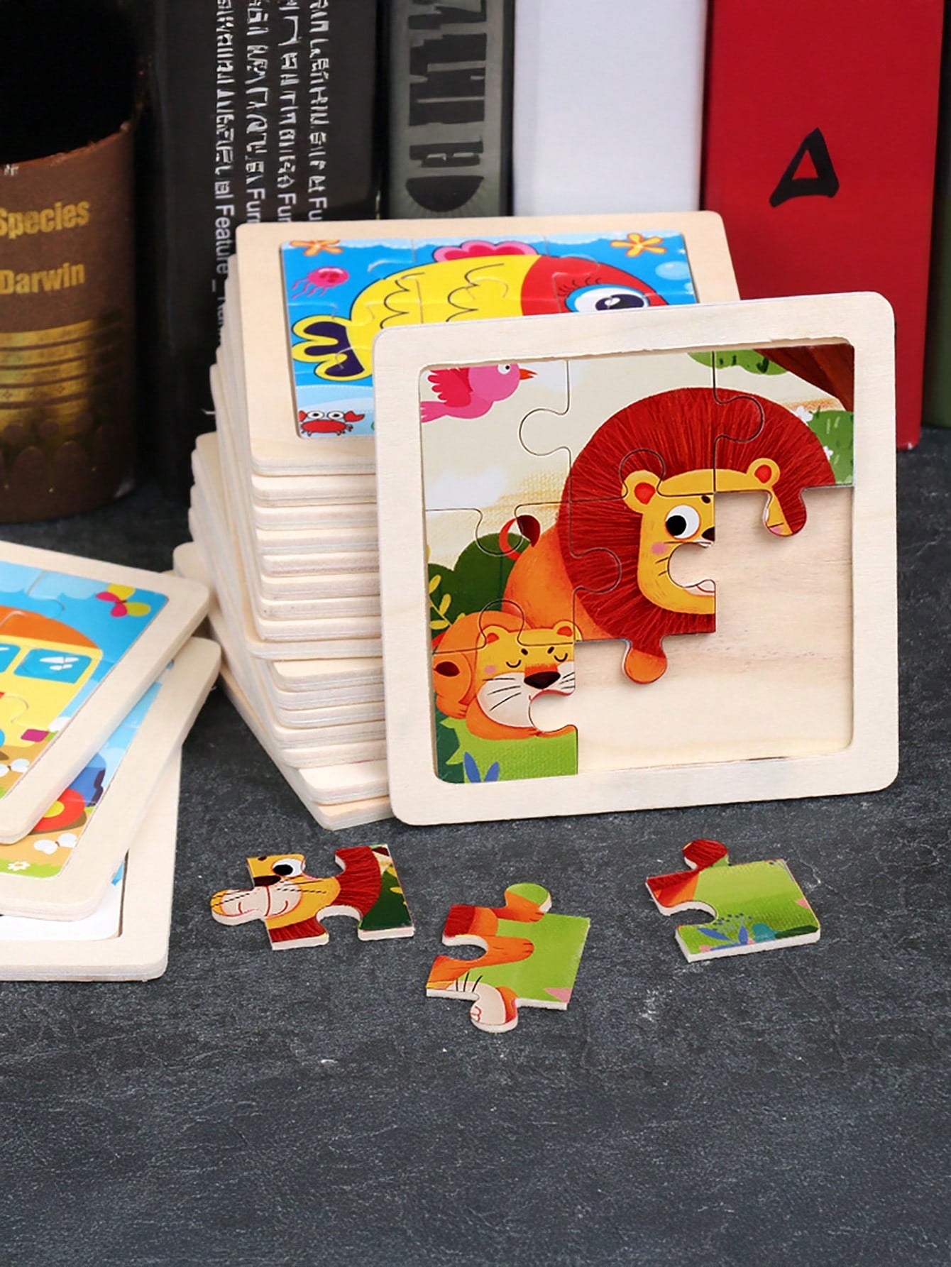 [1/4/8/12/24/40pcs] Children's 9-Piece Wooden Puzzle Toys, Perfect Christmas Gift, Early Education Toys For Preschool, Suitable For Autism, Ideal Holiday Gift, Ramadan Gift, Birthday Gift, Easter Gift