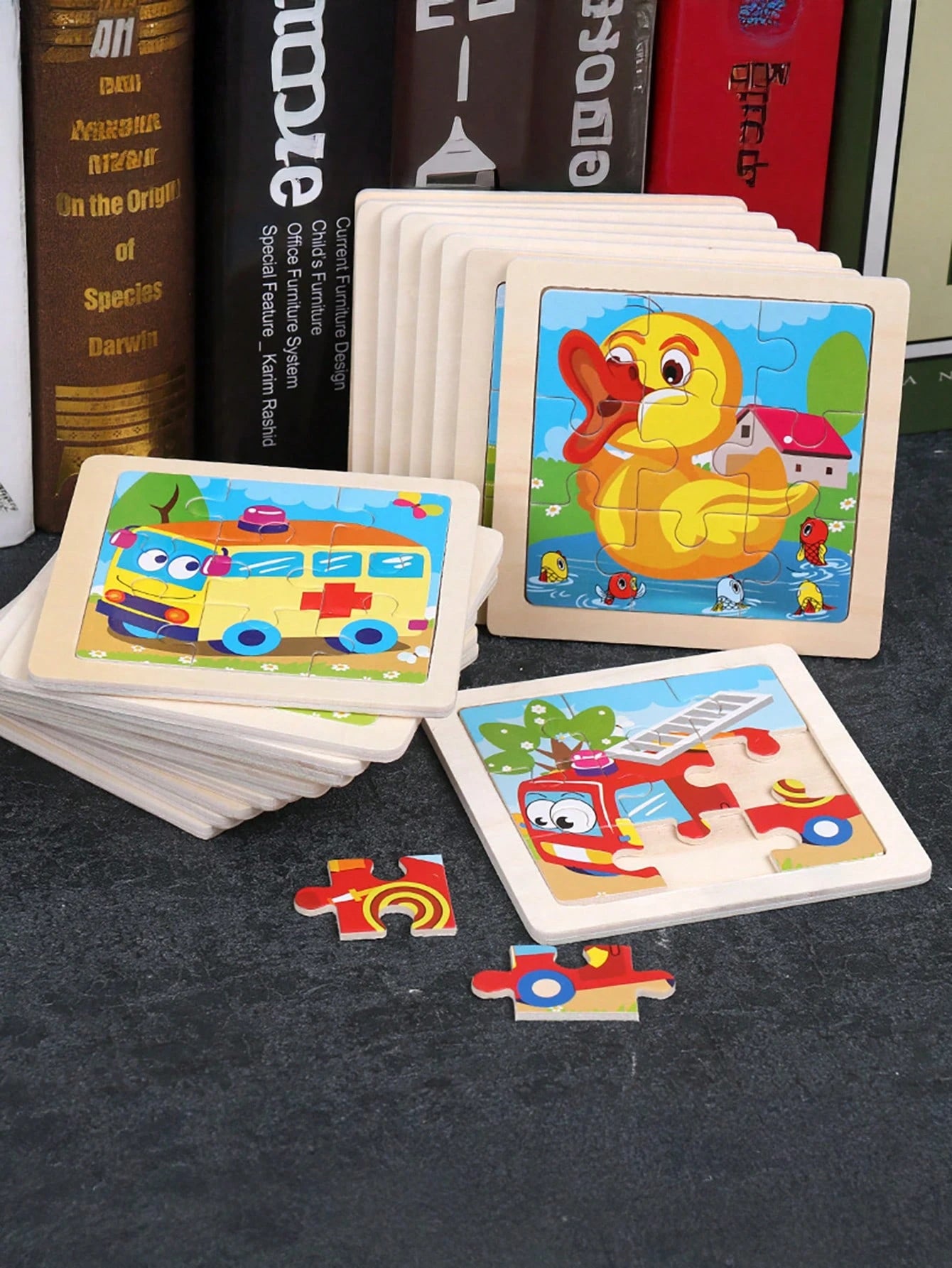 [1/4/8/12/24/40pcs] Children's 9-Piece Wooden Puzzle Toys, Perfect Christmas Gift, Early Education Toys For Preschool, Suitable For Autism, Ideal Holiday Gift, Ramadan Gift, Birthday Gift, Easter Gift