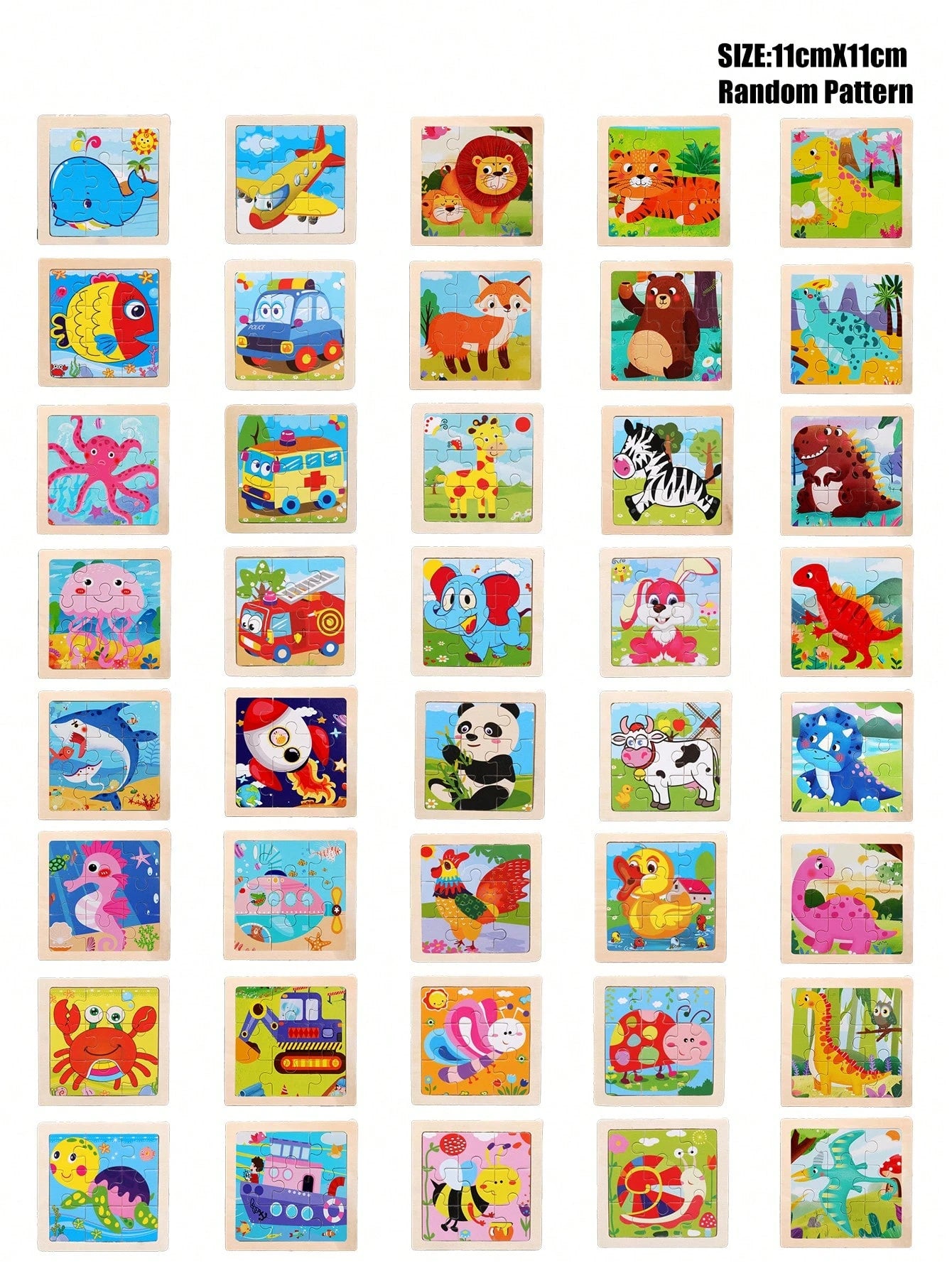 [1/4/8/12/24/40pcs] Children's 9-Piece Wooden Puzzle Toys, Perfect Christmas Gift, Early Education Toys For Preschool, Suitable For Autism, Ideal Holiday Gift, Ramadan Gift, Birthday Gift, Easter Gift