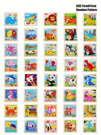 [1/4/8/12/24/40pcs] Children's 9-Piece Wooden Puzzle Toys, Perfect Christmas Gift, Early Education Toys For Preschool, Suitable For Autism, Ideal Holiday Gift, Ramadan Gift, Birthday Gift, Easter Gift