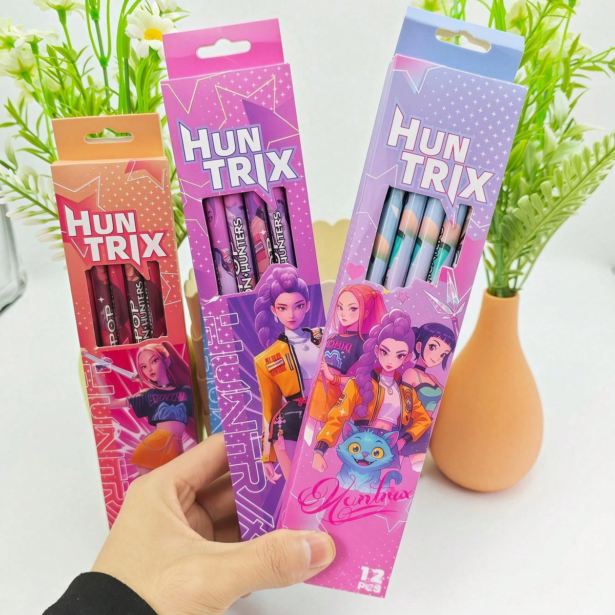 1/4/Box Random Color HB Graphite Pencil Set With Sharpener- Suitable For School, Art, Office, Drawing, Sketching, Learning- Dopamine Wooden Pencils, Back To School Essential
