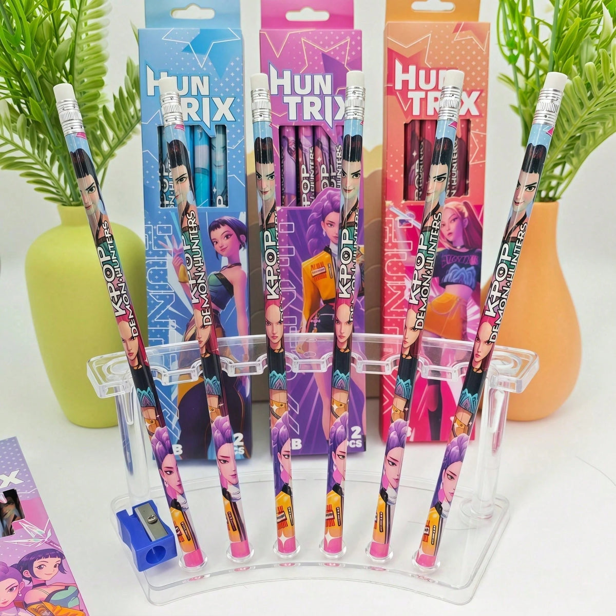 1/4/Box Random Color HB Graphite Pencil Set With Sharpener- Suitable For School, Art, Office, Drawing, Sketching, Learning- Dopamine Wooden Pencils, Back To School Essential