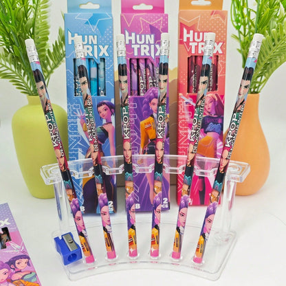 1/4/Box Random Color HB Graphite Pencil Set With Sharpener- Suitable For School, Art, Office, Drawing, Sketching, Learning- Dopamine Wooden Pencils, Back To School Essential