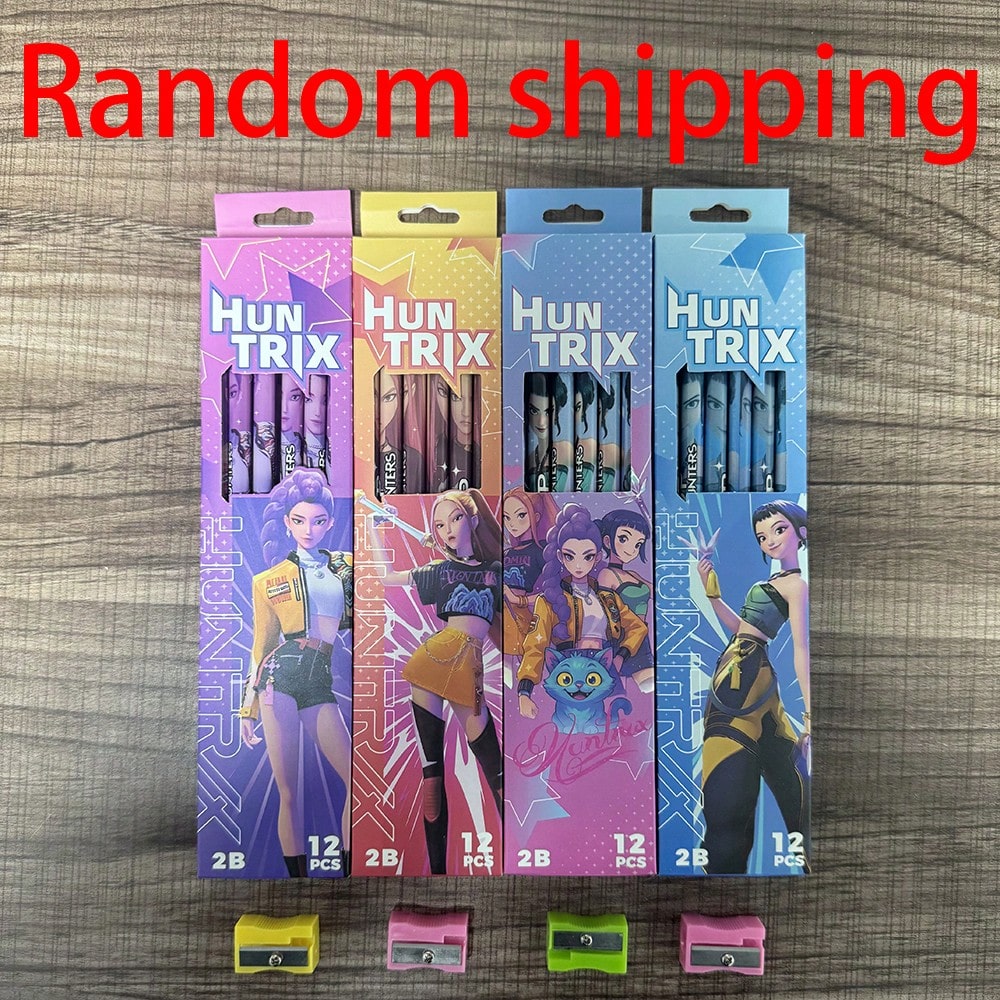 1/4/Box Random Color HB Graphite Pencil Set With Sharpener- Suitable For School, Art, Office, Drawing, Sketching, Learning- Dopamine Wooden Pencils, Back To School Essential