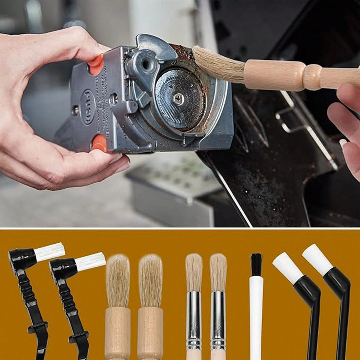 1/4pcs-Coffee Machine Cleaning Brush, With Nylon Bristles And Ergonomic Plastic Handle- Suitable For Home And Commercial Espresso Grinder Residue Removal, Durable Coffee Machine Cleaning Tool, Ergono