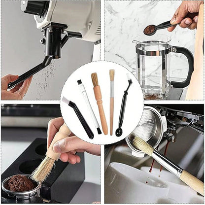 1/4pcs-Coffee Machine Cleaning Brush, With Nylon Bristles And Ergonomic Plastic Handle- Suitable For Home And Commercial Espresso Grinder Residue Removal, Durable Coffee Machine Cleaning Tool, Ergono