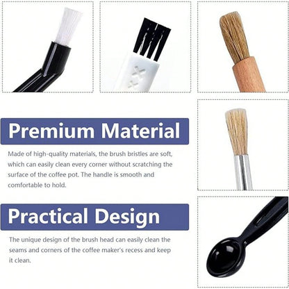 1/4pcs-Coffee Machine Cleaning Brush, With Nylon Bristles And Ergonomic Plastic Handle- Suitable For Home And Commercial Espresso Grinder Residue Removal, Durable Coffee Machine Cleaning Tool, Ergono