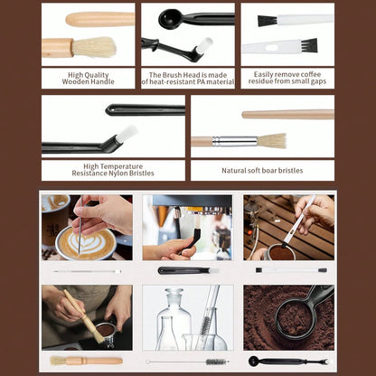 1/4pcs-Coffee Machine Cleaning Brush, With Nylon Bristles And Ergonomic Plastic Handle- Suitable For Home And Commercial Espresso Grinder Residue Removal, Durable Coffee Machine Cleaning Tool, Ergono