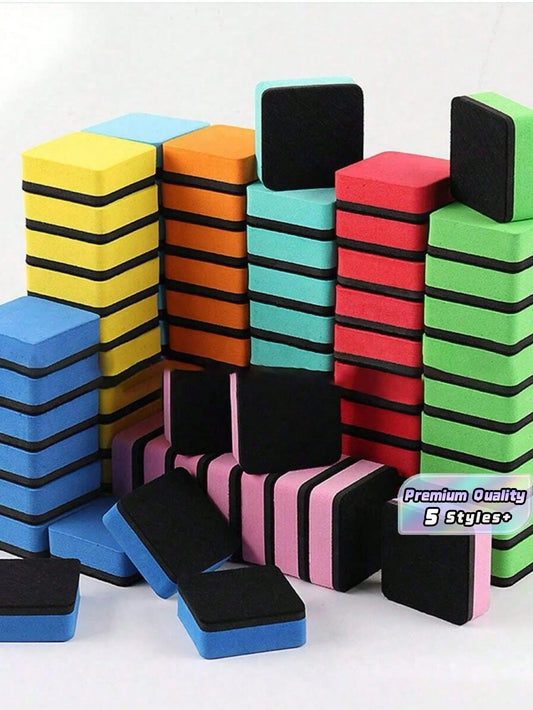 1/5/10/24/48pcs Whiteboard Erasers, Magnetic EVA Felt Blackboard Erasers, Square Erasers, Colorful