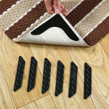 1/5/6pcs Non-Slip Carpet Tape, Anti-Slip Carpet Pad, Washable Carpet Gripper, Removable Carpet Tape, Double-Sided Adhesive Carpet Gripper, Keeps Edges Flat, Prevents Shifting And Curling, Suitable For